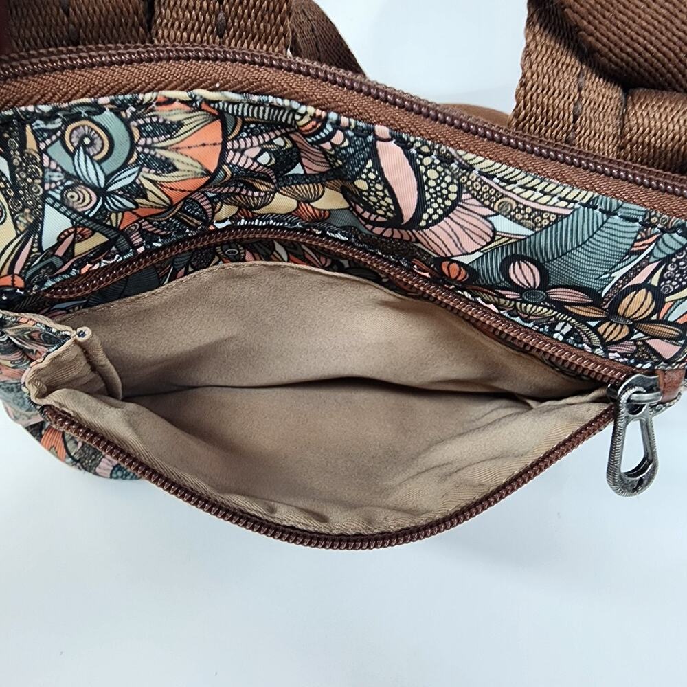 Sakroots Purse Artist Circle Sienna Backpack Crossbody Bag Brown Convertible Rea - Picture 8 of 12